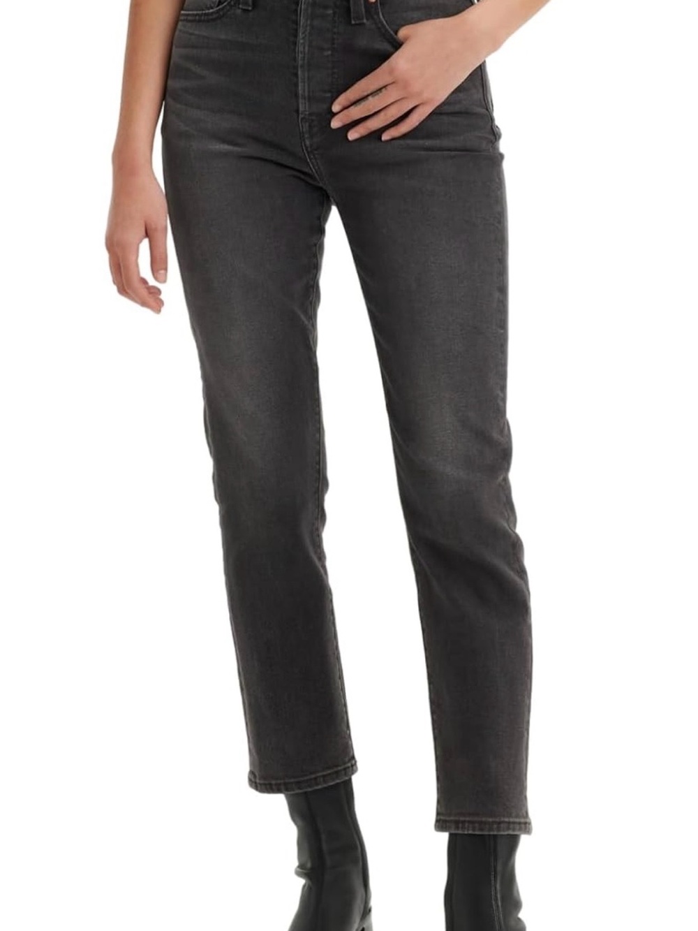 Levi's 501 Wedgie Straight Leg Women’s Jeans - Charcoal Gray
